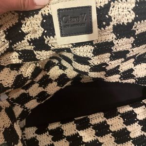 Clare V black/white checked bag